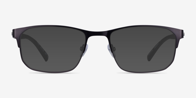 Clint Gunmetal MetalEyeglass Frames from EyeBuyDirect, with Tinted Lenses