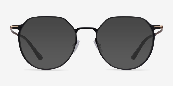 Alum Black & Gold Alliage d’AluminiumMontures de lunettes de vue d'EyeBuyDirect, Avec des Verres Teintés