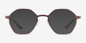Alloy Brown & Gunmetal Aluminium-alloy Montures de lunettes de vue d'EyeBuyDirect, with Tinted Lenses