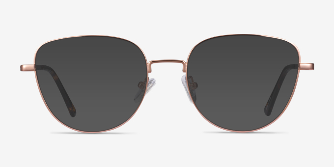 Clotilde Shiny Rose Gold MetalEyeglass Frames from EyeBuyDirect, with Tinted Lenses