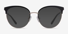 Gem Black Gold Métal Montures de lunettes de vue d'EyeBuyDirect, with Tinted Lenses