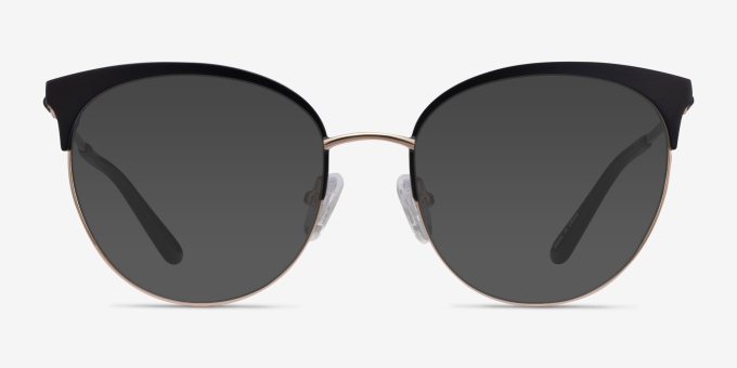 Gem Black Gold MetalEyeglass Frames from EyeBuyDirect, with Tinted Lenses