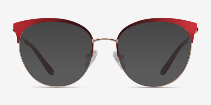 Gem Red Gold MetalEyeglass Frames from EyeBuyDirect, with Tinted Lenses