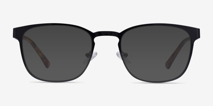 Bellamy Shiny Black MetalEyeglass Frames from EyeBuyDirect, with Tinted Lenses