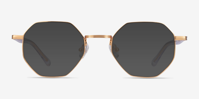 Music Gold Clear MetalEyeglass Frames from EyeBuyDirect, with Tinted Lenses