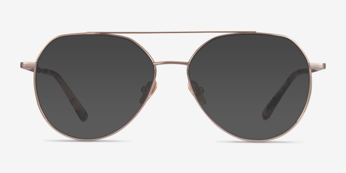 Benny Rose Gold MetalEyeglass Frames from EyeBuyDirect, with Tinted Lenses