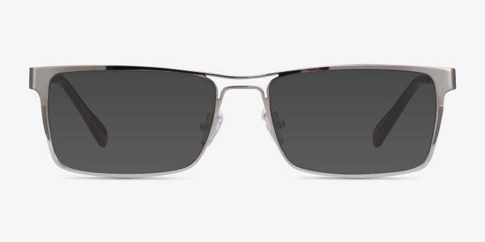 Biloxi Silver MetalEyeglass Frames from EyeBuyDirect, with Tinted Lenses