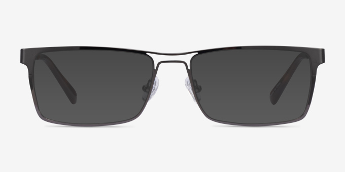 Biloxi Rectangle Dark Gunmetal Glasses for Men | Eyebuydirect