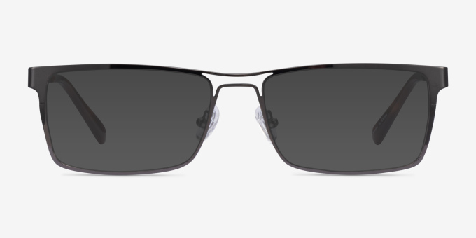 Biloxi Dark Gunmetal MetalEyeglass Frames from EyeBuyDirect, with Tinted Lenses