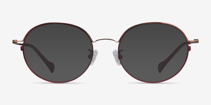 Patel Burgundy Rose Gold MetalEyeglass Frames from EyeBuyDirect, with Tinted Lenses