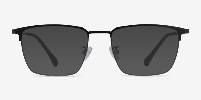 Fungi Black Gunmetal MetalEyeglass Frames from EyeBuyDirect, with Tinted Lenses