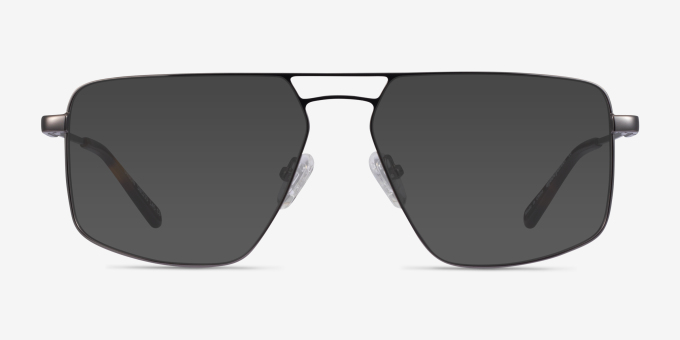 Orson Dark Gunmetal MetalEyeglass Frames from EyeBuyDirect, with Tinted Lenses