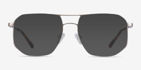 Carlo Brushed Silver Métal Montures de lunettes de vue d'EyeBuyDirect, with Tinted Lenses