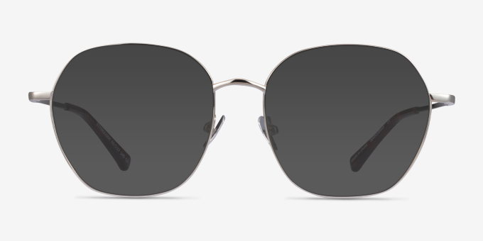Etymology Silver MetalEyeglass Frames from EyeBuyDirect, with Tinted Lenses