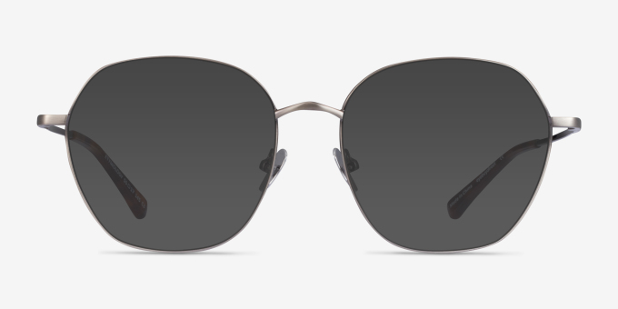 Etymology Brushed Gunmetal MetalEyeglass Frames from EyeBuyDirect, with Tinted Lenses