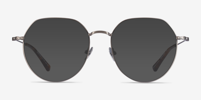 Emotion Brushed Gunmetal MetalEyeglass Frames from EyeBuyDirect, with Tinted Lenses