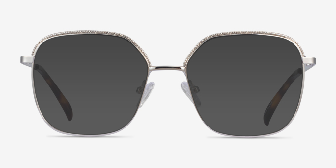 Chai Silver MetalEyeglass Frames from EyeBuyDirect, with Tinted Lenses