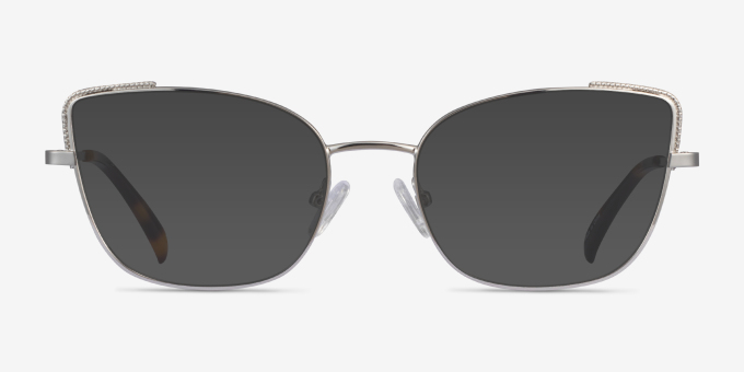Exquisite Silver MetalEyeglass Frames from EyeBuyDirect, with Tinted Lenses