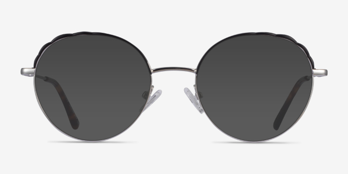 Cloud Silver Black MetalEyeglass Frames from EyeBuyDirect, with Tinted Lenses