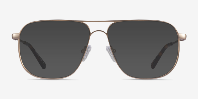 Dynamic Matte Gold MetalEyeglass Frames from EyeBuyDirect, with Tinted Lenses