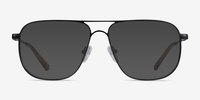 Dynamic Matte Black MetalEyeglass Frames from EyeBuyDirect, with Tinted Lenses