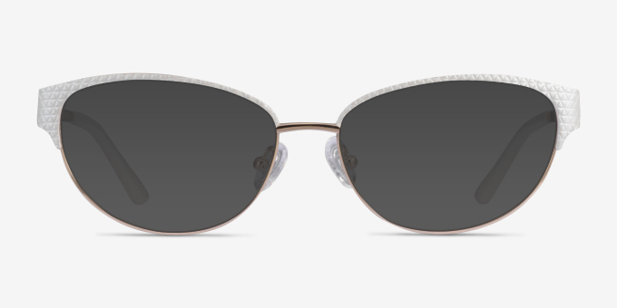 Experience White Gold MetalEyeglass Frames from EyeBuyDirect, with Tinted Lenses