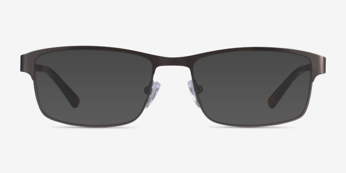 Quest Gunmetal MetalEyeglass Frames from EyeBuyDirect, with Tinted Lenses