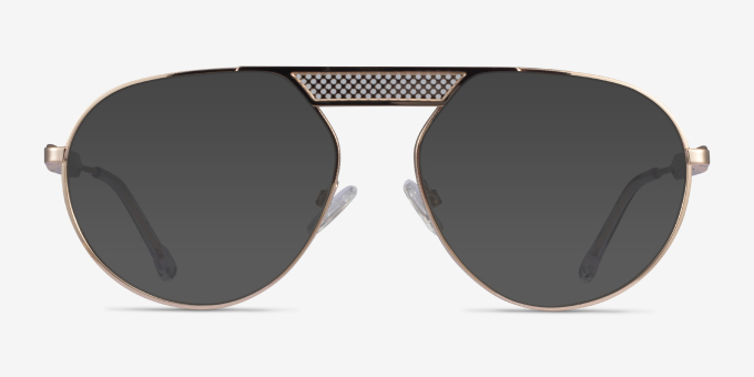 Flowing Gold MetalEyeglass Frames from EyeBuyDirect, with Tinted Lenses