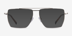 Perspective Argenté Métal Montures de lunettes de vue d'EyeBuyDirect, with Tinted Lenses