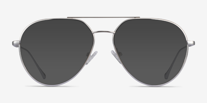 Telescope Silver MetalEyeglass Frames from EyeBuyDirect, with Tinted Lenses