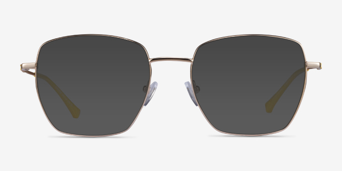 Genuine Gold Yellow MetalEyeglass Frames from EyeBuyDirect, with Tinted Lenses