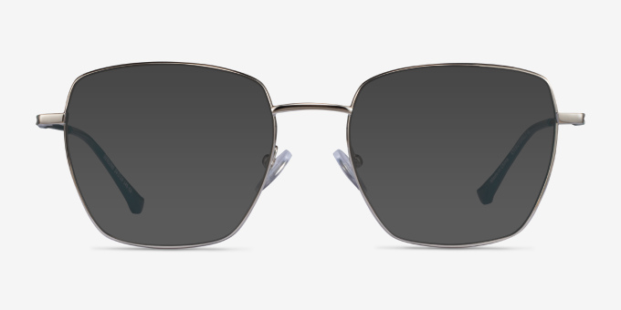 Genuine Silver Green MetalEyeglass Frames from EyeBuyDirect, with Tinted Lenses