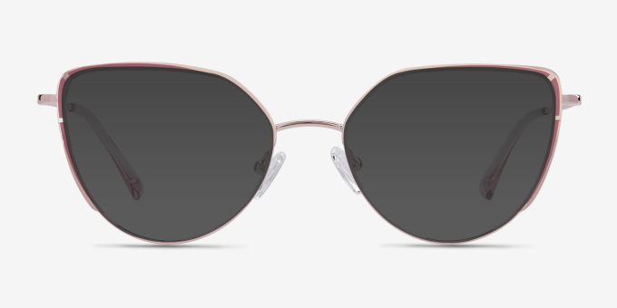 Mayfair Gold Purple MetalEyeglass Frames from EyeBuyDirect, with Tinted Lenses