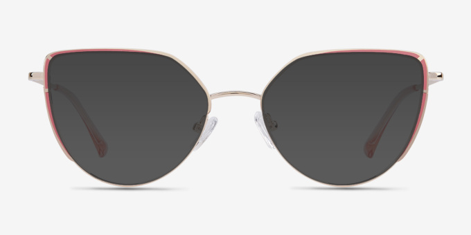 Mayfair Gold Orange MetalEyeglass Frames from EyeBuyDirect, with Tinted Lenses