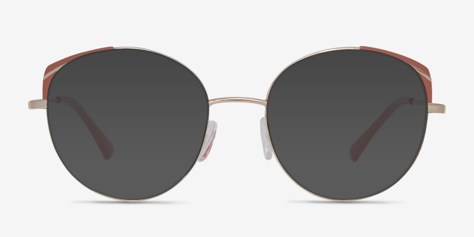 Rosewood Gold Pink MetalEyeglass Frames from EyeBuyDirect, with Tinted Lenses