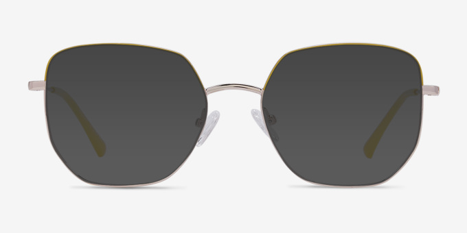 Milner Gold Yellow MetalEyeglass Frames from EyeBuyDirect, with Tinted Lenses