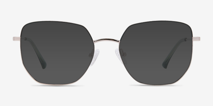 Milner Gold Green MetalEyeglass Frames from EyeBuyDirect, with Tinted Lenses