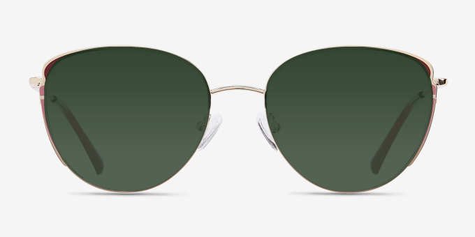 Scala Gold Burgundy MetalEyeglass Frames from EyeBuyDirect, with Tinted Lenses