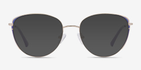 Scala Gold Purple Métal Montures de lunettes de vue d'EyeBuyDirect, with Tinted Lenses