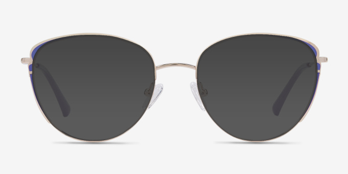 Scala Gold Purple MetalEyeglass Frames from EyeBuyDirect, with Tinted Lenses