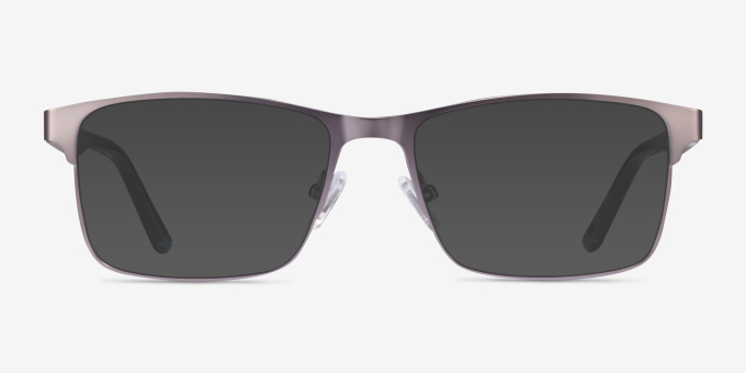 Carbon Matte Gunmetal MetalEyeglass Frames from EyeBuyDirect, with Tinted Lenses