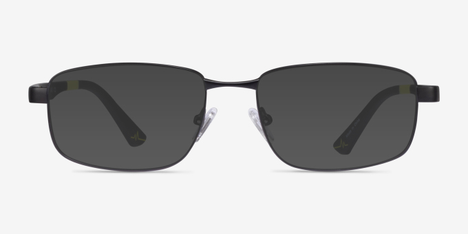 Entropy Matte Black MetalEyeglass Frames from EyeBuyDirect, with Tinted Lenses