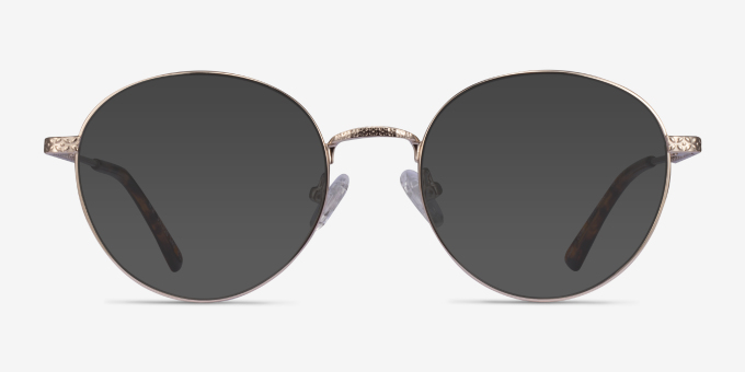 Wiz Gold Tortoise MetalEyeglass Frames from EyeBuyDirect, with Tinted Lenses