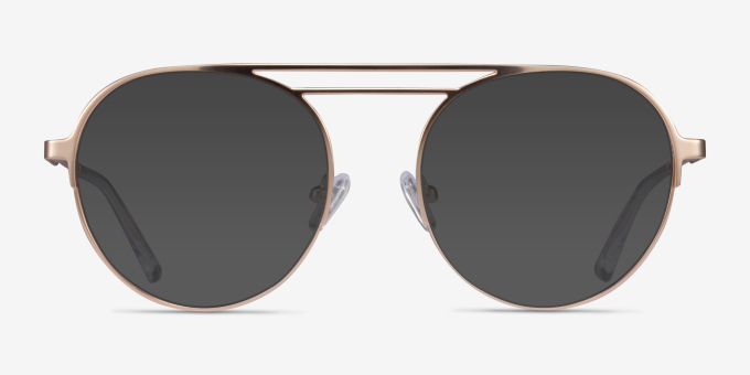 Parallel Matte Gold MetalEyeglass Frames from EyeBuyDirect, with Tinted Lenses