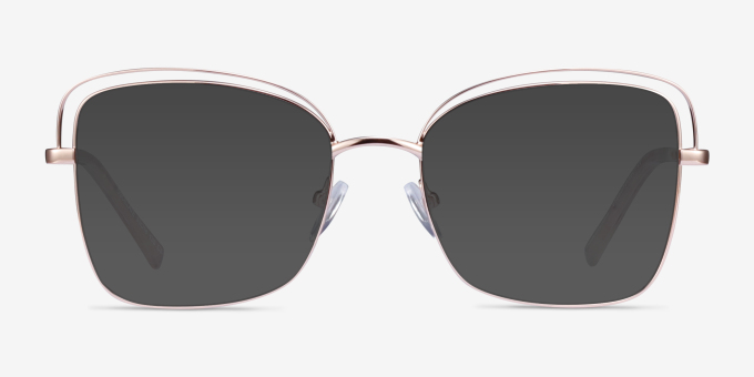 Oscillate Rose Gold MetalEyeglass Frames from EyeBuyDirect, with Tinted Lenses