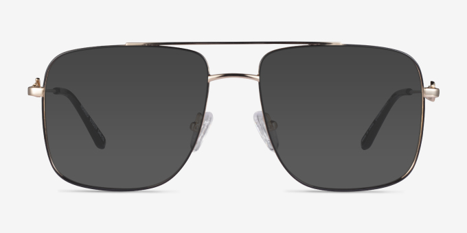 Romeo Black Gold MetalEyeglass Frames from EyeBuyDirect, with Tinted Lenses