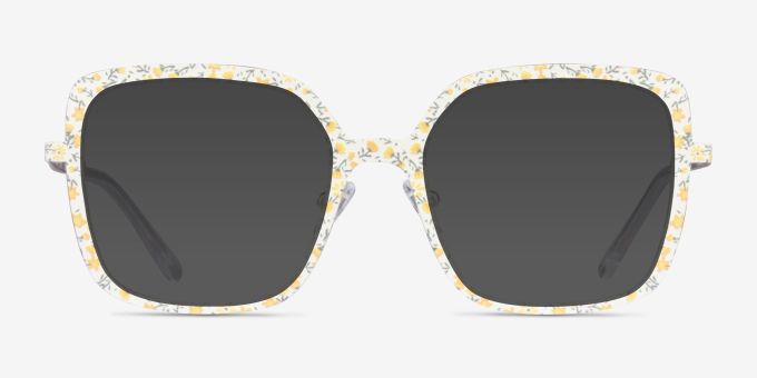 Althea Yellow Floral MetalEyeglass Frames from EyeBuyDirect, with Tinted Lenses