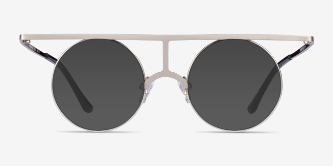 Framework Silver MetalEyeglass Frames from EyeBuyDirect, with Tinted Lenses