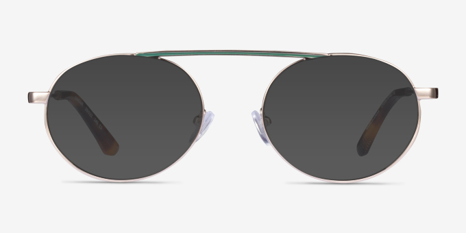 Contour Light Gold MetalEyeglass Frames from EyeBuyDirect, with Tinted Lenses
