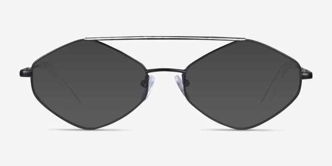 Trig Black White MetalEyeglass Frames from EyeBuyDirect, with Tinted Lenses